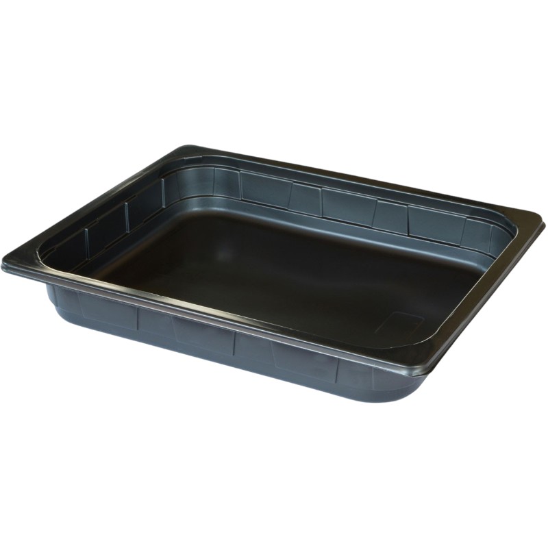 1/2 GN-tray - zwart PP - 1 compartiment - 325x265x50 mm - 3400 ml - 100 stuks